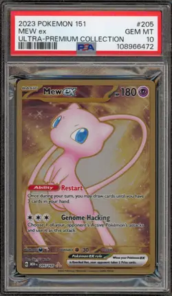 Pokemon Mew ex 151 Ultra-Premium Coll. Gold Metal Promo #205 PSA 10 Gem Mint - Image 1