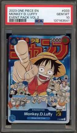 One Piece CCG Monkey.D.Luffy Event Pk. Vol. 2 P-033 PSA 10 Gem Mint - Image 1