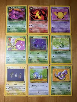 9x Vintage Pokemon Cards Lot WOTC Team Rocket – Dark Rapidash Dark Muk -LP - Image 1