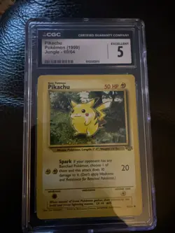 Pokemon TCG Pikachu Jungle Card 60/64 Unlimited Common CGC 5 Excellent + - Image 1