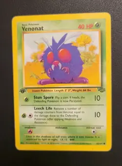 Venonat - 1999 Vintage Pokemon - Jungle card # 63/64 - 1ST EDITION - Image 2