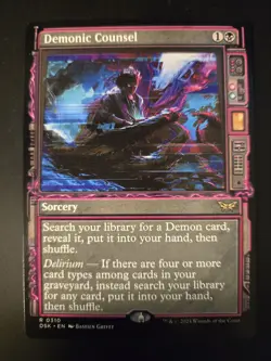 Demonic Counsel NM SHOWCASE Duskmourn: House of Horror MTG FREE SHIPPING - Image 1