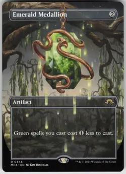 MTG Emerald Medallion (Borderless) Normal NM Modern Horizons 3 Magic 345 - Image 1
