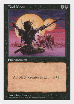 Bad Moon (Damaged) Fifth Edition 5ED Magic MTG - Image 1