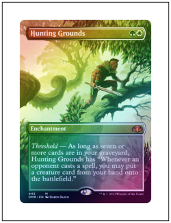 1x Hunting Grounds, Borderless Art Foil, Dominaria Remastered, Magic MTG NM - Image 1