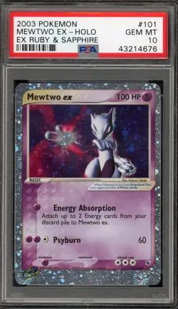 Pokemon Mewtwo ex EX Ruby & Sapphire Holo Ultra Rare #101 PSA 10 Gem Mint - Image 1