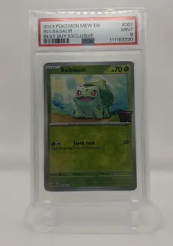 2023 POKEMON MEW EN-151 BEST BUY EXCLUSIVE #001 BULBASAUR PSA 9 - Image 2