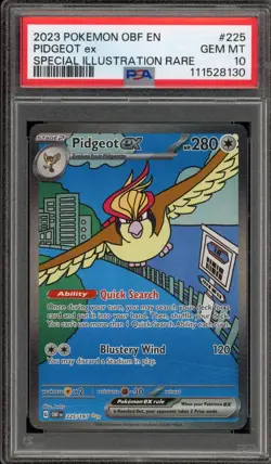Pokemon Pidgeot ex Obsidian Flames Special Illustration Rare #225 PSA 10 - Image 1