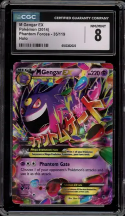 Pokemon M Gengar EX XY Phantom Forces Holo Rare #35 CGC 8 - Image 1