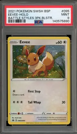 Pokemon Eevee Battle Styles 3 Pk. Blister Black Star Holo Promo SWSH095 PSA 9 - Image 1