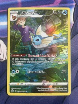 Vaporeon TG02/TG30 Ultra Rare Brilliant Stars Trainer Gallery Holo Pokemon NM - Image 1