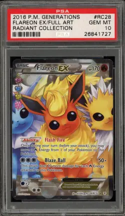 Pokemon Flareon EX XY Generations Radiant Coll. Full Art #RC28 PSA 10 Gem Mint - Image 1