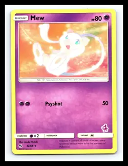 💥 Pokemon TCG Mew 32/68 (Mewtwo Stamped) Battle Academy Promo Non Holo - Image 1