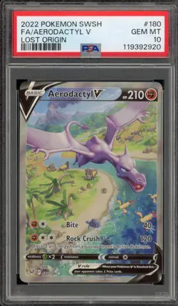 Pokemon Aerodactyl V Lost Origin Full Alt Art #180 PSA 10 Gem Mint - Image 1