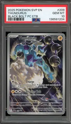 Pokemon Center Stamp Promo Thundurus Black Bolt ETB SVP EN 209 PSA 10 - Image 1