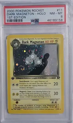 PSA 8 Dark Magneton 11/82 2000 Pokemon Rocket 1st Edition Holo Rare NM-MT WOTC - Image 1