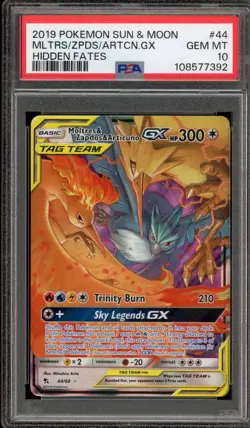 Pokemon Moltres & Zapdos & Articuno GX Hidden Fates Holo Ultra Rare #44 PSA 10 - Image 1