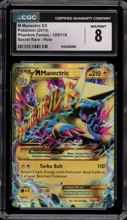 Pokemon M Manectric EX XY Phantom Forces Holo Ultra Rare #120 CGC 8 - Image 1