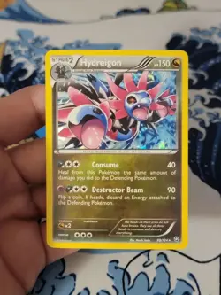 Pokemon TCG Hydreigon Dragons Exalted 98/124 Exclusive Cracked Ice Holo LP-MP - Image 1
