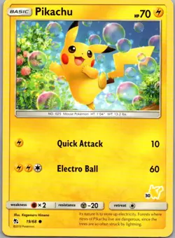 Pikachu 19/68 (#30 Pikachu Stamped) - Battle Academy Pokemon Moderately Played - Image 1
