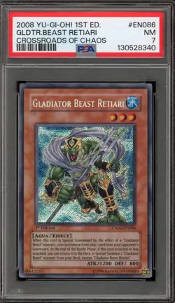Yu-Gi-Oh! Gladiator Beast Retiari Crossroads of Chaos 1st Ed CSOC-EN086 PSA 7 - Image 1