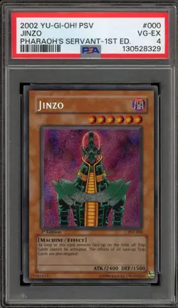Yu-Gi-Oh! Jinzo Pharaoh's Servant 1st Edition Secret Rare PSV-000 PSA 4 - Image 1