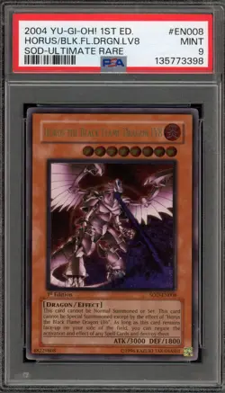 Yu-Gi-Oh! Horus The Black Flame Dragon LV8 1st Edition Ultimate SOD-EN008 PSA 9 - Image 1