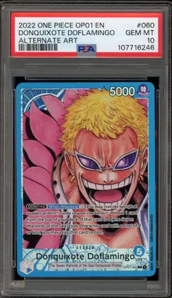 One Piece CCG Donquixote Doflamingo Alternate Art OP01-060 PSA 10 Gem Mint - Image 1