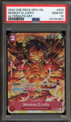 One Piece CCG Monkey.D.Luffy Alternate Art OP01-024 PSA 10 Gem Mint - Image 1