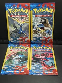 Pokemon XY Base Factory Sealed 3 Card Booster Pack Art Set - Image 1