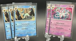 Pokemon TCG Glaceon & Sylveon Prismatic Evolutions Black Star Promo 5x Card Lot - Image 1