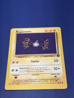 2000 Pokemon MAGNEMITE Team Rocket OC ERROR Unlimited Edition Set Card 60/82 - Image 1