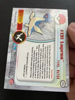 Lapras Pokemon Topps 2000 Blue Logo Card - Image 4