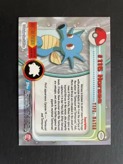 Horsea Pokemon Topps 2000 Blue Logo Card - Image 2
