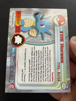 Horsea Pokemon Topps 2000 Blue Logo Card - Image 4