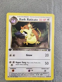 Pokemon Team Rocket Dark Raticate (Rattatac Obscur) French 1st Edition #51/82 NM - Image 1
