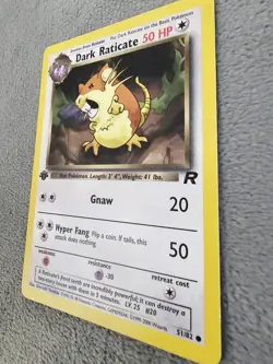 Pokemon Team Rocket Dark Raticate (Rattatac Obscur) French 1st Edition #51/82 NM - Image 3
