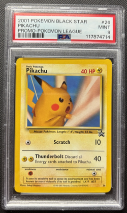 Snap Pikachu Black Star Promo 26 2001 Pokemon League 2001 PSA 9 - Image 1