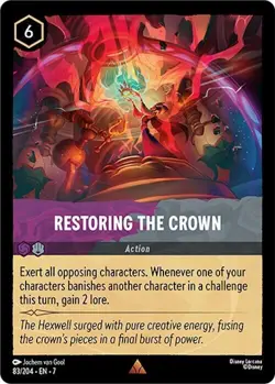 Disney Lorcana Archazia's Island - 83 Restoring the Crown - Rare FOIL - Image 1
