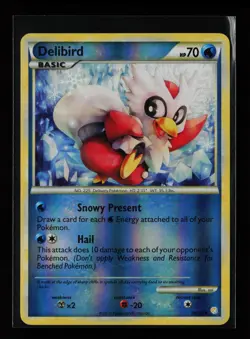 Delibird 39/123 Reverse Holo HeartGold SoulSilver Pokemon Card - Image 1