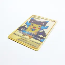 Pikachu Mega Charizard X Cosplay Gold Metal Card – Fan Made Collectible Pokemon - Image 2