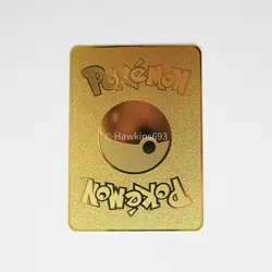 Pikachu Mega Charizard X Cosplay Gold Metal Card – Fan Made Collectible Pokemon - Image 3