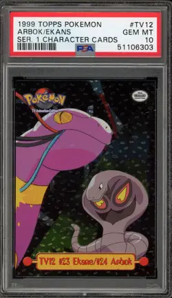 Pokemon Topps Arbok/Ekans Series 1 Character Cards #TV12 PSA 10 Gem Mint - Image 1