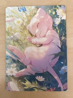 Anime ART STYLE Mew Fan Full Art Pokemon Custom Card/perfect bookmark - Image 1
