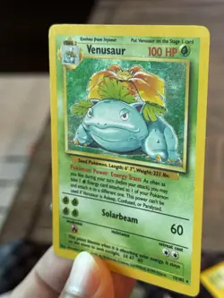 Pokemon TCG Venusaur Base Set Holo Unlimited Rare Card 15/102 MP - Image 2