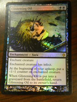 MTG New Phyrexia FOIL Glistening Oil Black Rare Unplayed Excellent - NM - Image 1