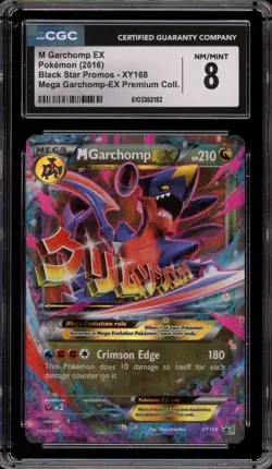 Pokemon M Garchomp EX Premium Coll. Black Star Holo Promo XY168 CGC 8 - Image 1