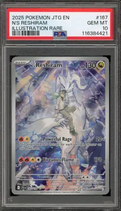 Pokemon N's Reshiram Journey Together Illustration Rare #167 PSA 10 Gem Mint - Image 1