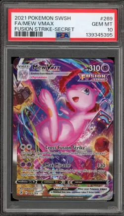 Pokemon Mew VMAX Fusion Strike Secret Rare Full Alt Art #269 PSA 10 Gem Mint - Image 1
