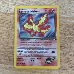 Pokemon Rocket's Moltres 60 HP Holo Rare Gym Heroes Card 012/132 2000 English - Image 1